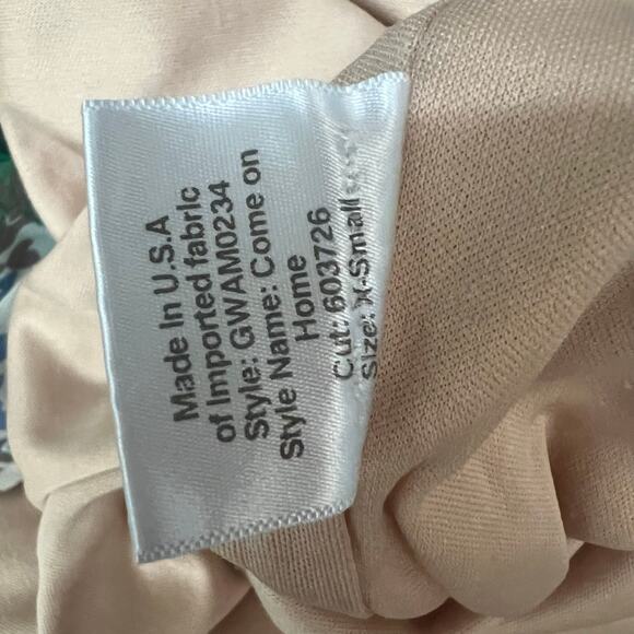 Katie May Come On Home Dress XS Tropical Strapless Floral High Slit Midi Resort - Picture 7 of 13